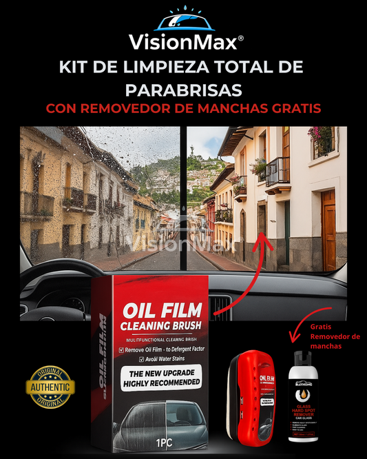 KIT VISION MAX / CEPILLO DE LIMPIEZA DE PARABRISAS + REMOVEDOR DE MANCHAS